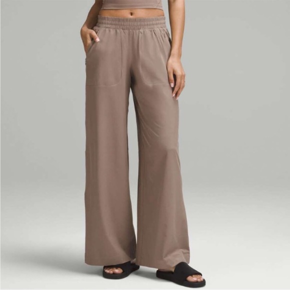 lululemon athletica Pants - Lululemon Swift Mid-Rise Wide-Leg Pant taupe